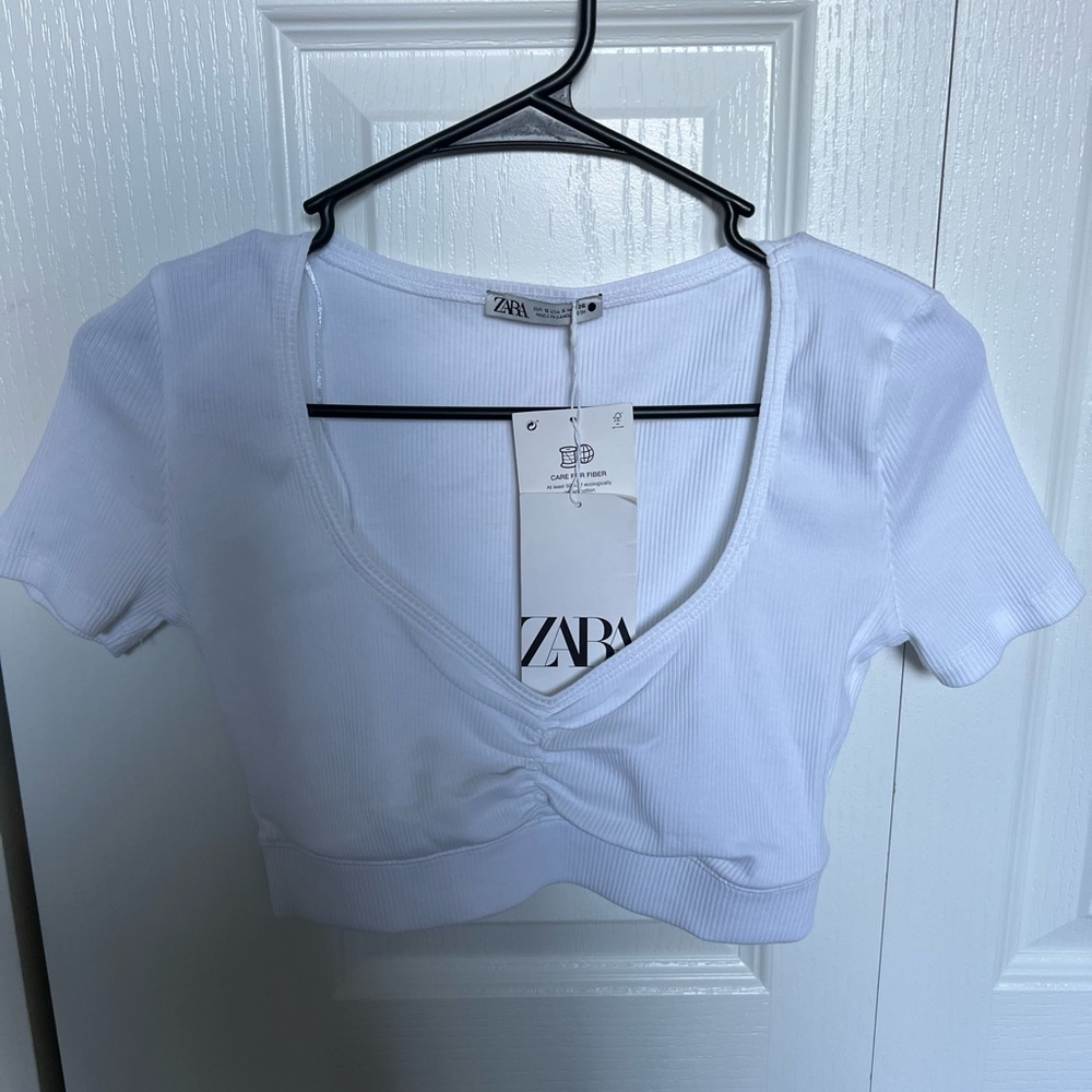 White Zara Crop Top